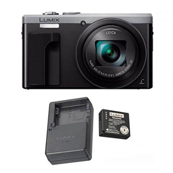Panasonic LUMIX ZS60, 4K, WiFi, Leica Lens (Silver) + OEM EXTRA Panasonic DMW-ZSTRV & Charger Travel Kit