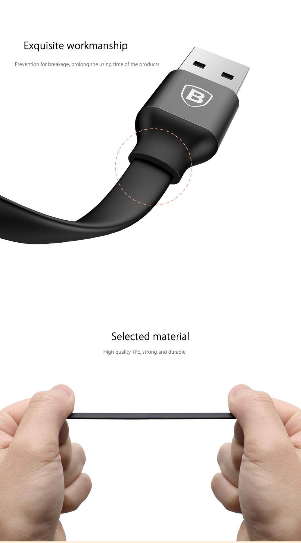 Baseus Simple Series 2 in 1 8 Pin + Micro USB Transfer Data Synchronization Charging Cord 23CM