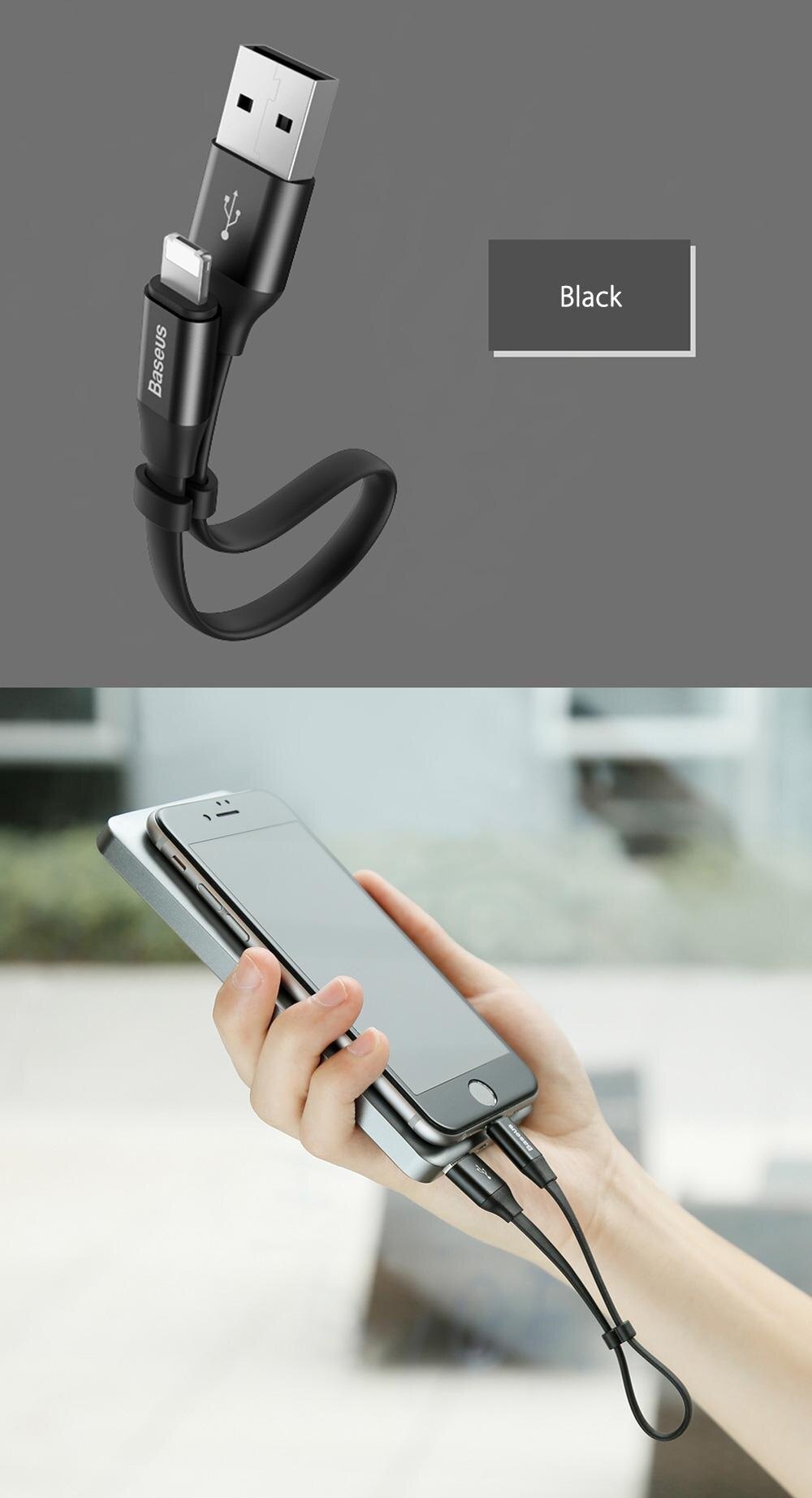 Baseus Simple Series 2 in 1 8 Pin + Micro USB Transfer Data Synchronization Charging Cord 23CM