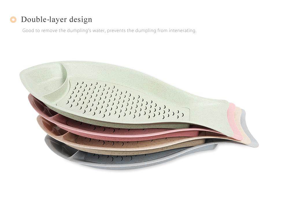 Multifunctional Fish Shape Dumpling Dish with Seasoning Plate Kitchen Tool