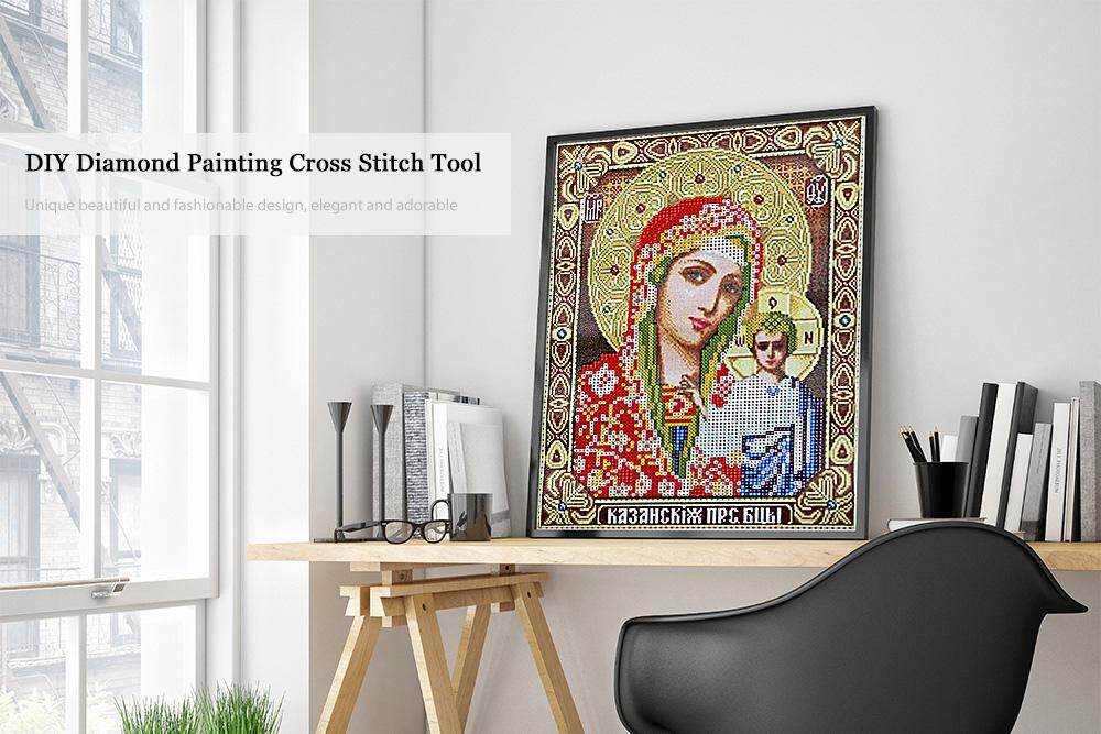 30 x 40cm Virgin Religion Drilled Needlework DIY Diamond Painting Cross Stitch Home Decoration