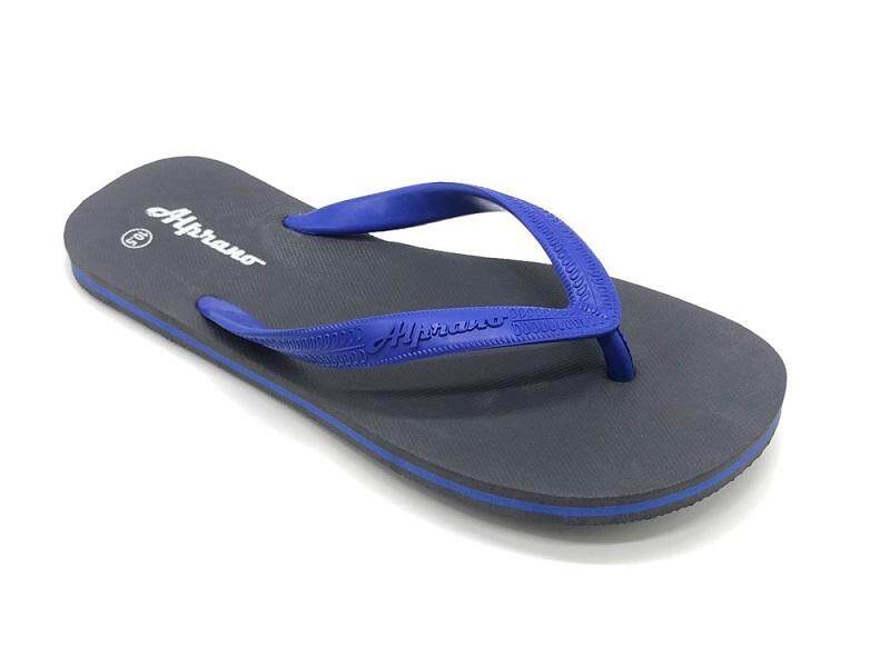 Alprano APM-06 Rubber Anti Slip Flat Slippers Beach Slippers Men Designs Size 9-11 (UK Size 6) (Grey)