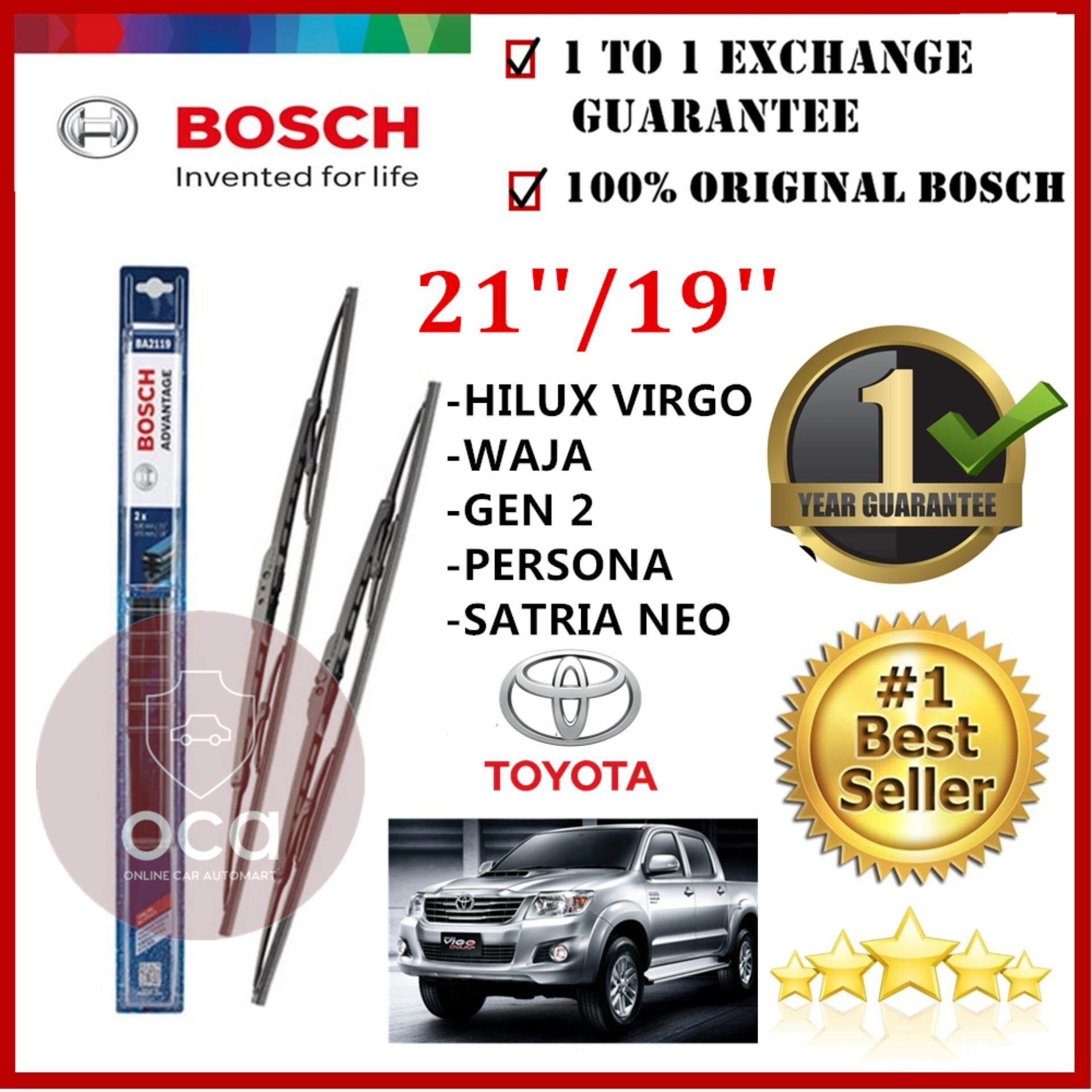 Bosch Advantage BA2119 Wiper Blade Set 21 19 Toyota Hilux Vigo 2002