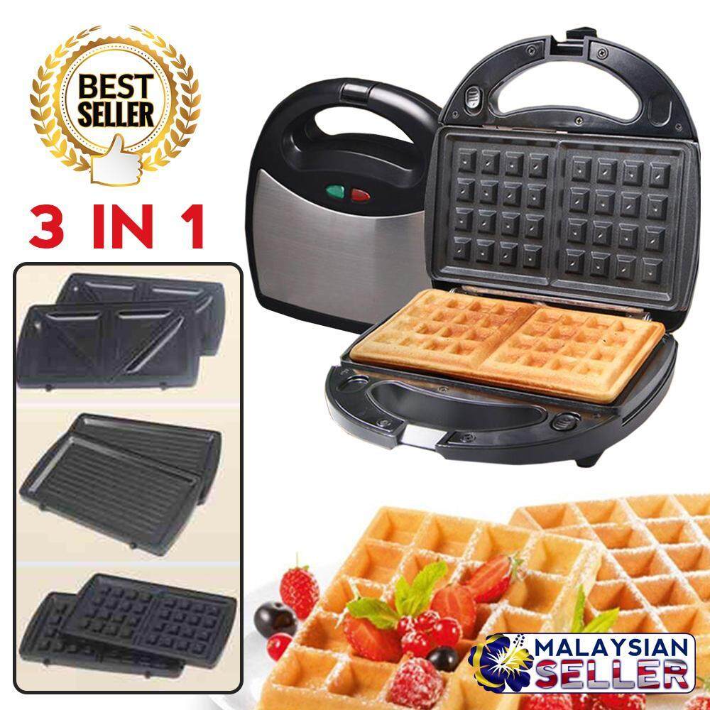 SOKANY 3 IN 1 Waffle Bread Toast Maker Cooker New PGMall