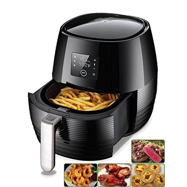 Air Fryer Electric Air Fryers by Tiluxury Healthy Food 80% Fat Air French Fries Hot Air Frying Technology Cooker Digital Touch Screen Non-Stick Basket 1400W 3.4QT Black