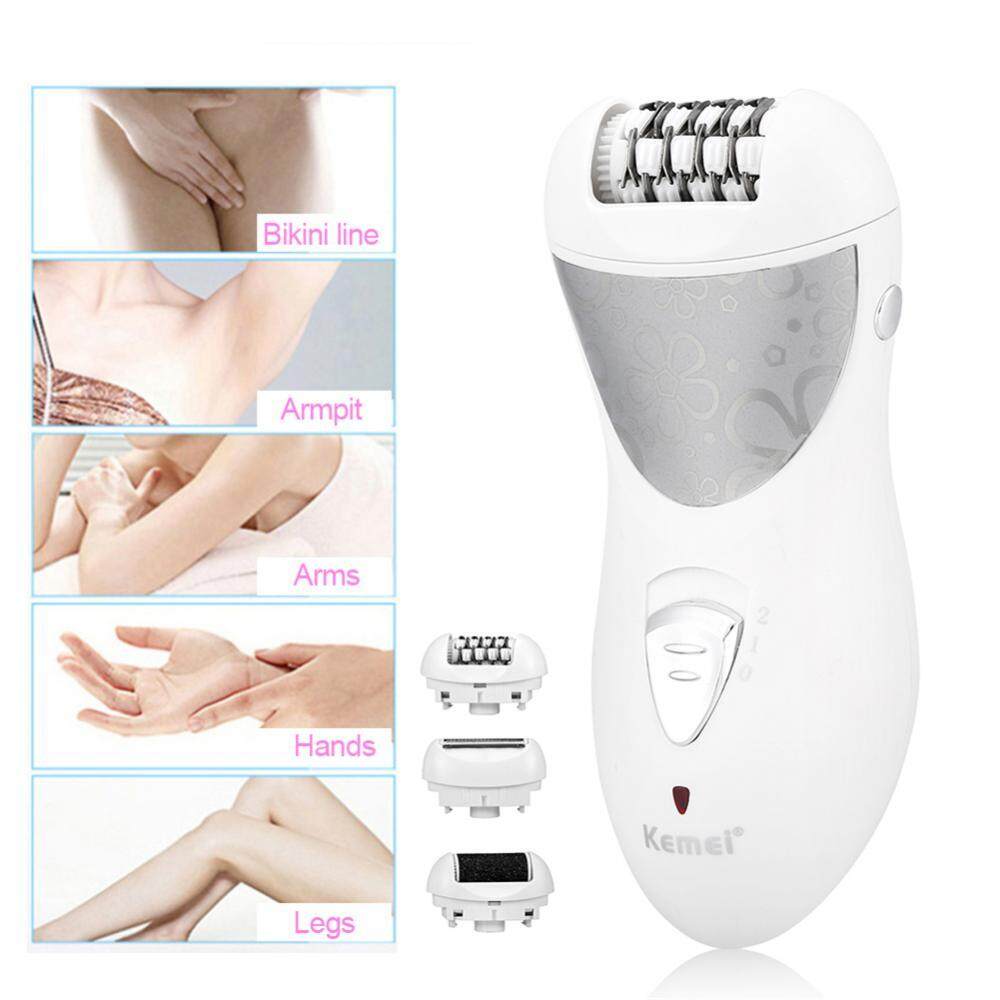 Kemei 3-in-1 Electric Rechargeable Epilator Hair Removal Lady Shaver Feet Care Manicure (EU)