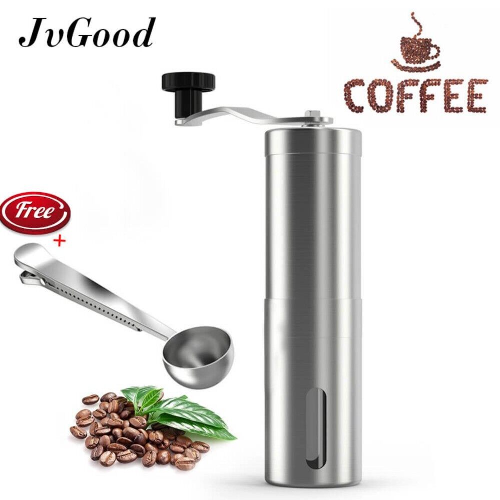 JvGood Manual CofJvGood Manual Coffee Grinder with Hand Crank Conical Burr Mill for Precision Brewing, Spice and Herbs- Comes with Free Scoopfee Grinder with Hand Crank Conical Burr Mill for Precision Brewing, Spice and Herbs- Comes with Free Scoop