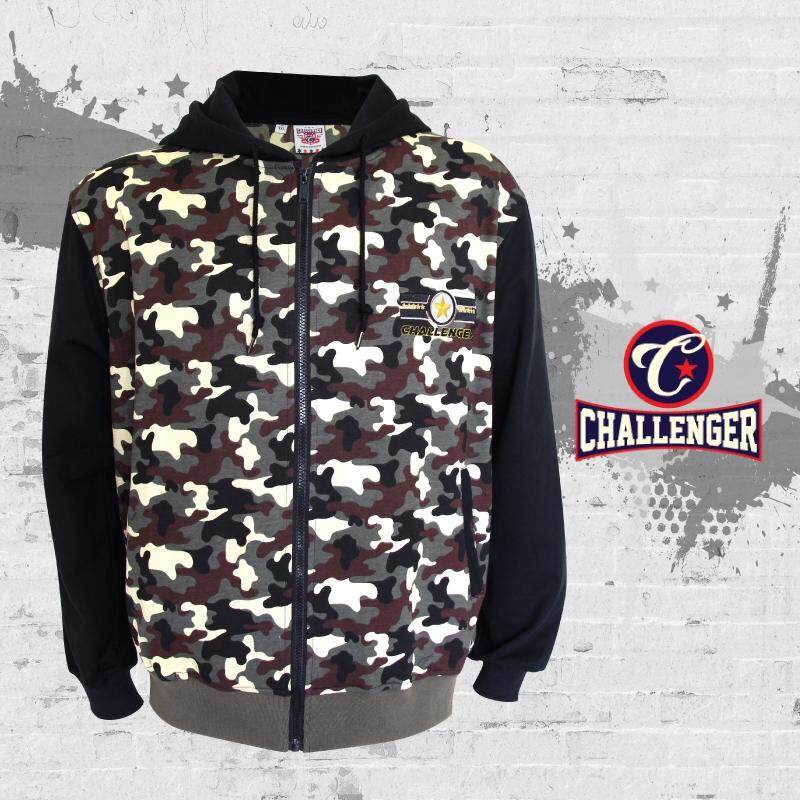 CHALLENGER BIG SIZE Military Hooded Long Sleeves Sweater CH7007 (Military Print)