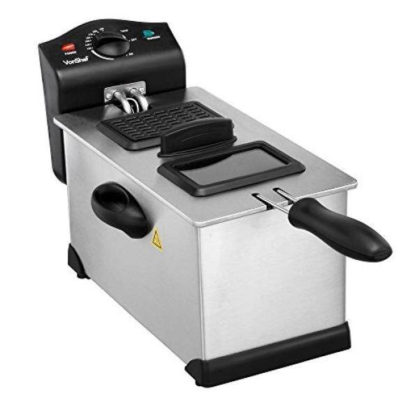 VonShef Deep Fryer with Basket and Viewing Window - 3 Oil Litre - Stainless Steel - Non-Stick, Easy Clean