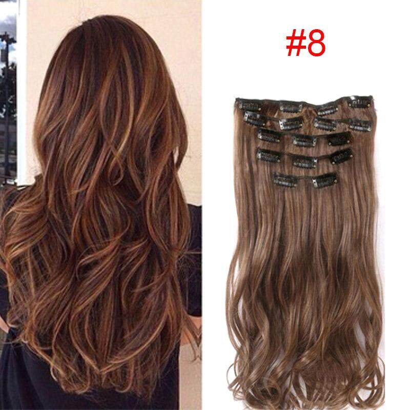 bigcurly,big a s s summer women long straight big curly wig 16 clips in hair hairpiece