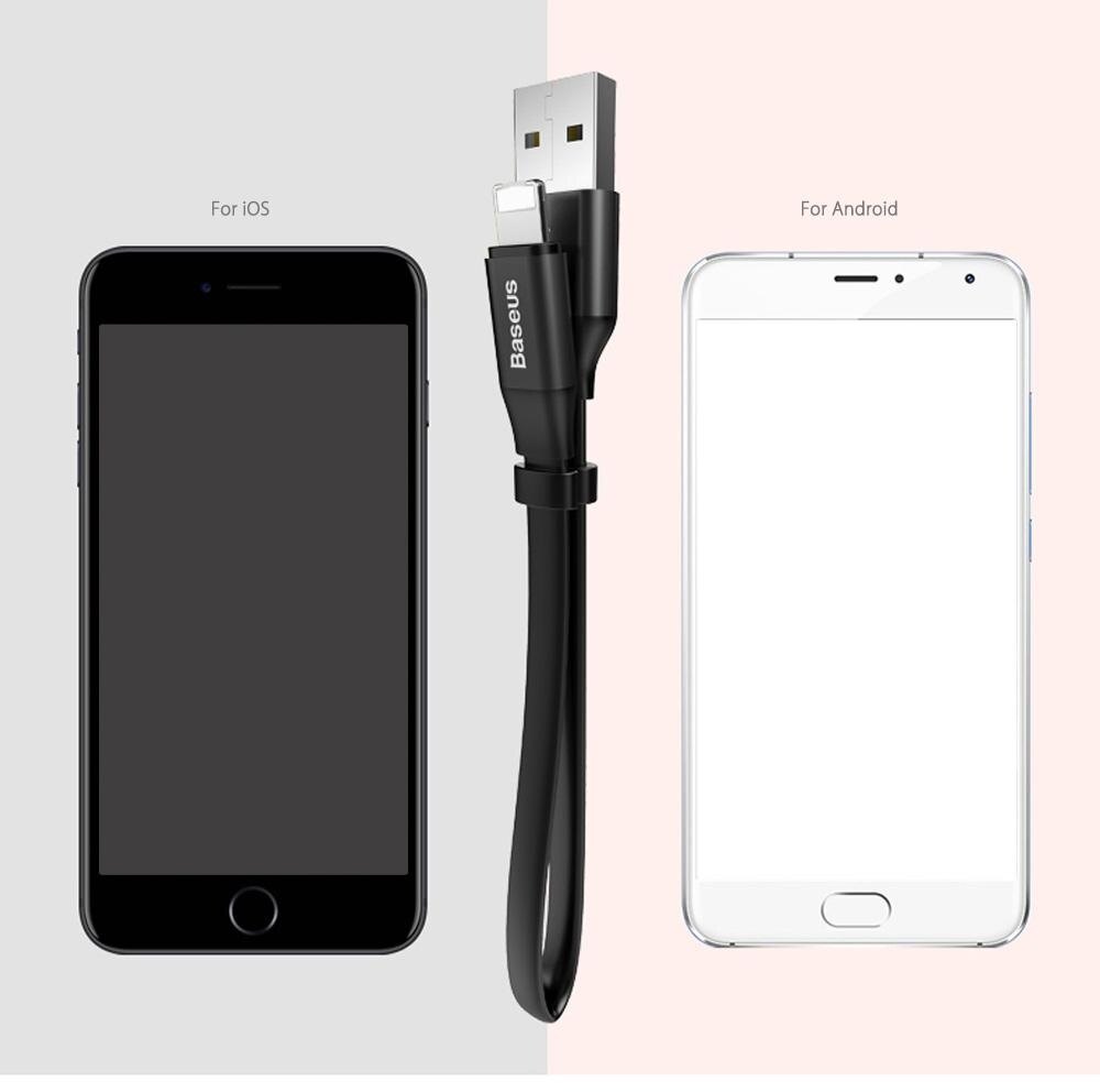 Baseus Simple Series 2 in 1 8 Pin + Micro USB Transfer Data Synchronization Charging Cord 23CM