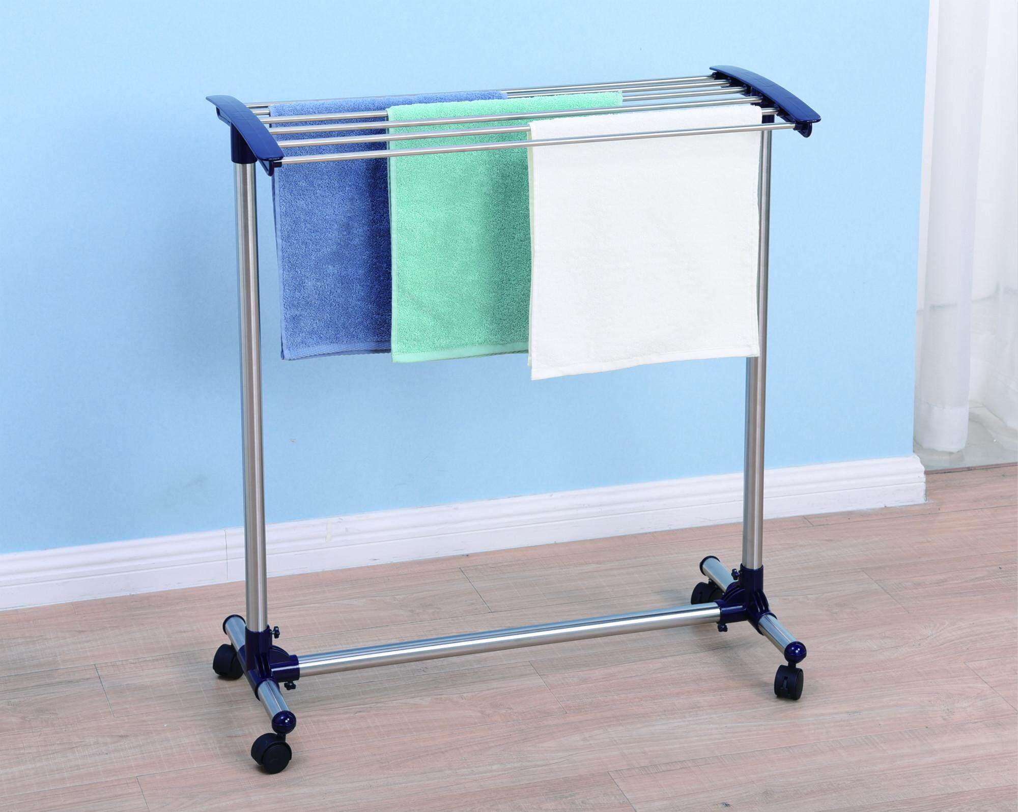 Okura Stainless Steel Towel Rack with Wheels for Bedroom Balcony