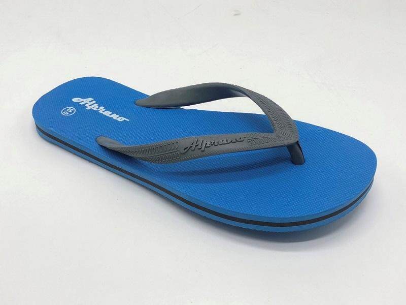 Alprano APM-06 Rubber Anti Slip Flat Slippers Beach Slippers Men Designs Size 9-11 (UK Size 7) (Light Blue)