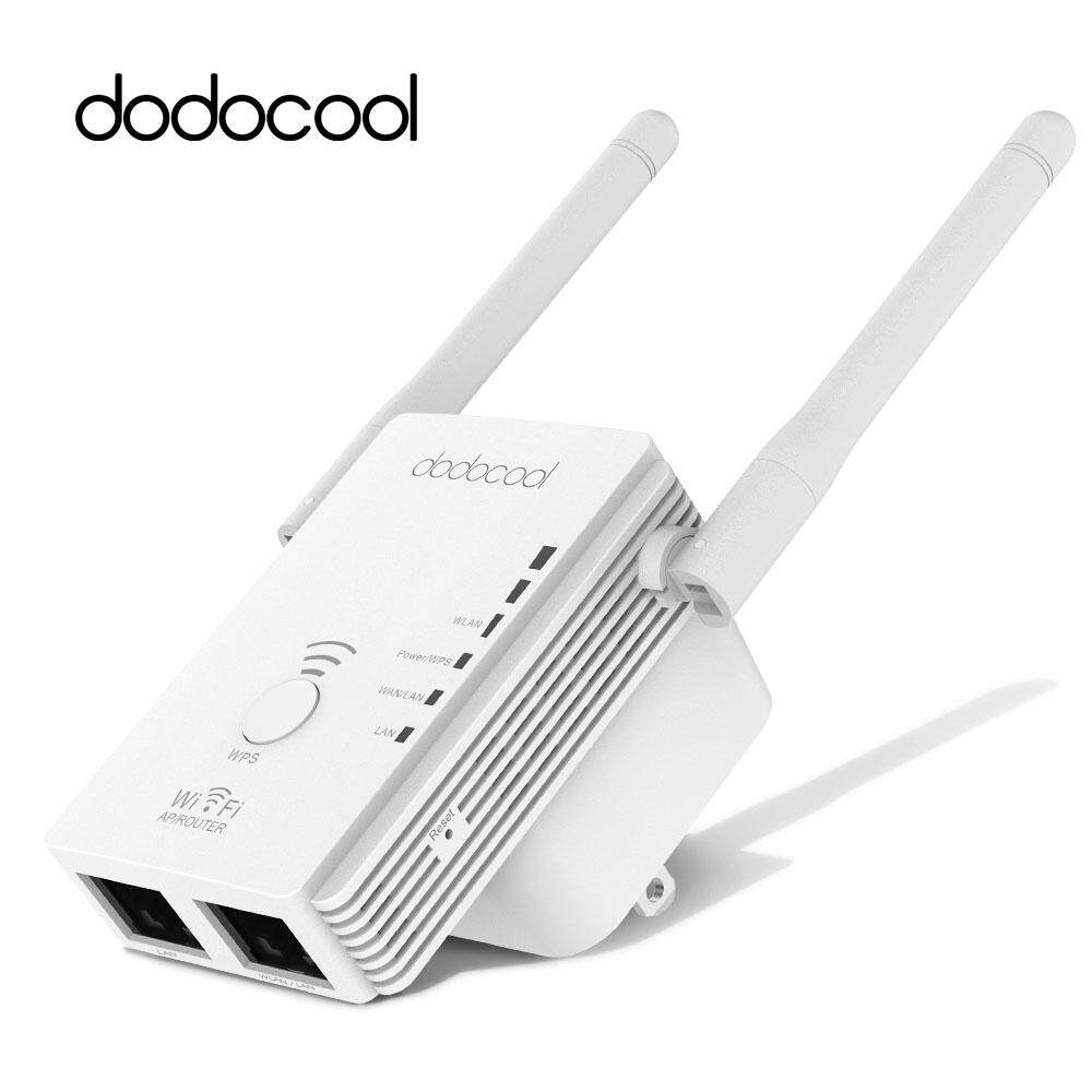 Zzooi Dodocool N300 Mini Wifi Repeater/Router/Access Point Wifi Jarak Extender dengan 2 Antena Eksternal WPS Perlindungan eu/AS Steker