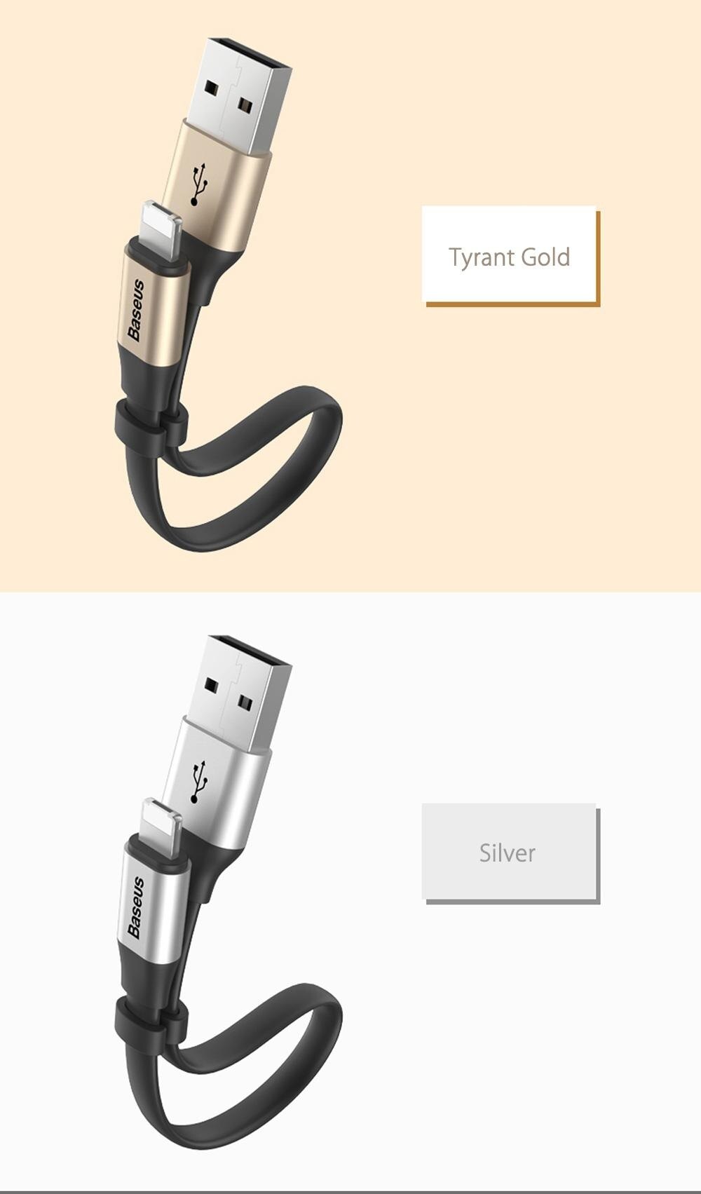 Baseus Simple Series 2 in 1 8 Pin + Micro USB Transfer Data Synchronization Charging Cord 23CM