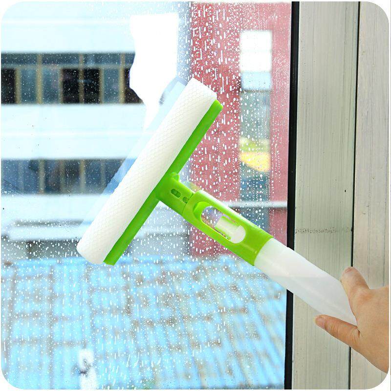 Three In One Folding Glass Cleaner With Multi Purpose Rotating Spray Glass Scraper - intl