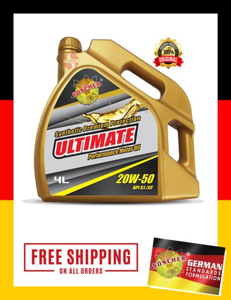 Boscher 20W50 Sl Cf Minyak Enjin Sintetik 4 Liter Teknologi Jerman