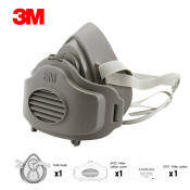 3M 3200 3 in 1 Gas Respirator 20pcs 3701CN Filters Cotton Half Face Dust-proof Anti industrial Construction Dust Haze Fog Safety Respirator