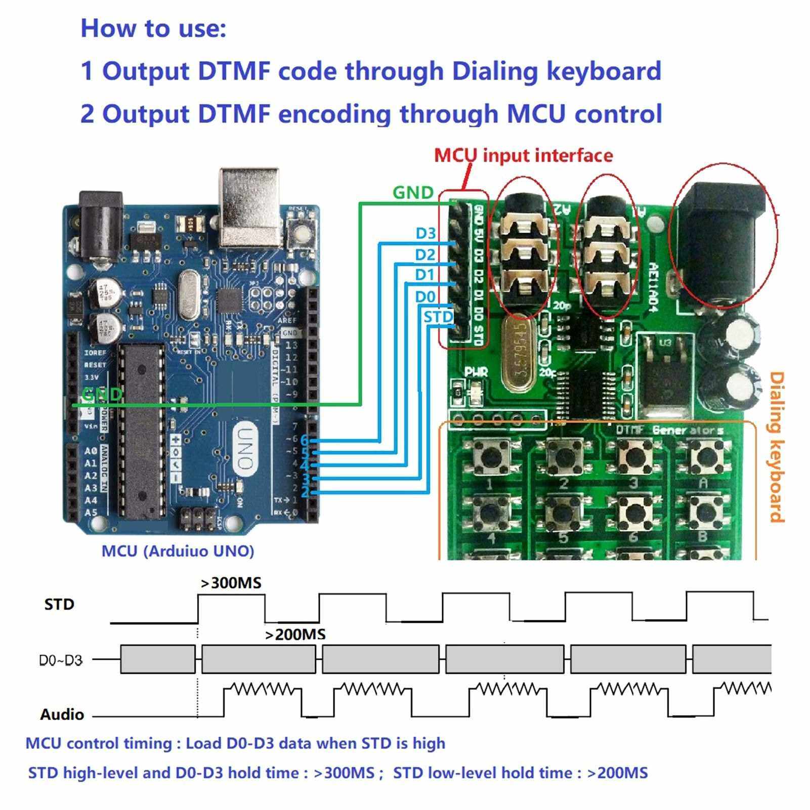 DTMF Module 5 24VDC Audio Generator Module Voice Dual Encoder