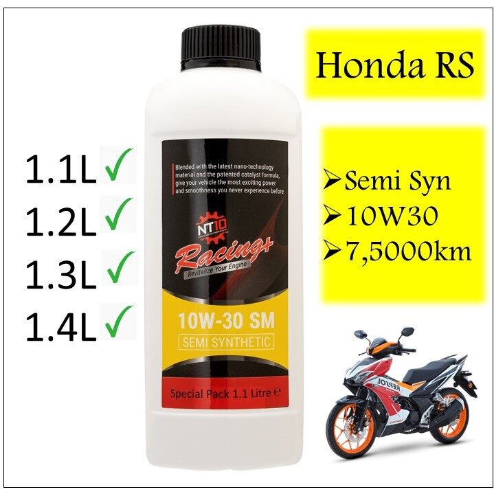 NT10 RACING 10w30 1 1 Liter Semi Synthetic Motorcycle Engine Oil Honda