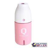 [PINK] LED Q Bottle Humidifier Essential Oil Mini USB Air Aroma Car Diffuser