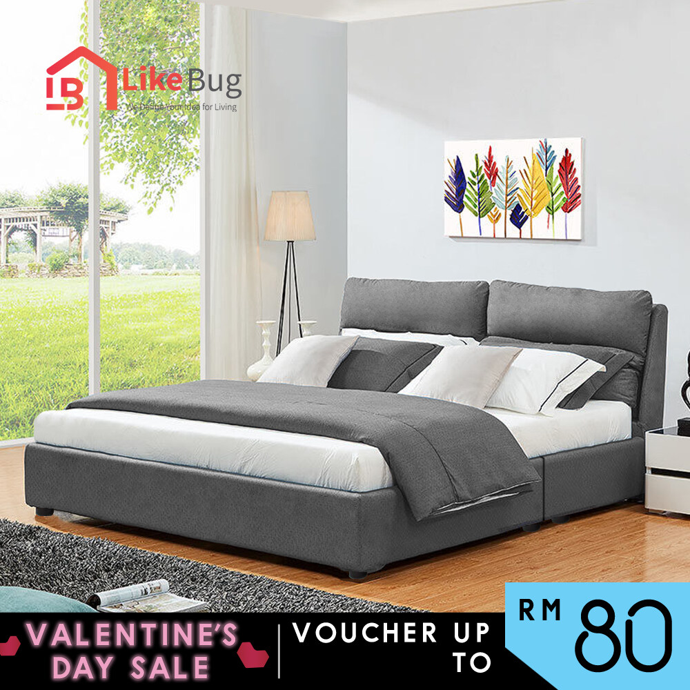 LIKEBUG Dowling Divan Queen Size Bed Frame Bed Base ONLY (Mattress