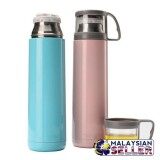 [RANDOM COLOR GIVEN] 500ml Thermos Water Bottle with Cup Bottle Cap