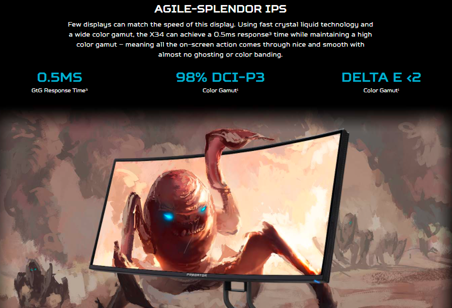 Acer Predator X Gs Ips Gaming Monitor Ultra Wide Quad Hd