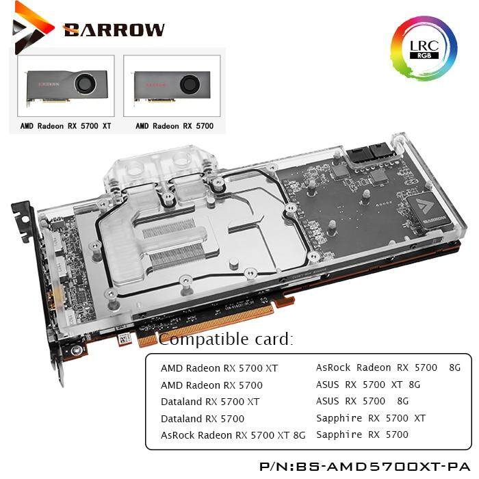 Sistem Pendingin Air Barrow GPU Balok Air untuk AMD Radeon RX 5700 XT ASROCK ASUS Radeon RX 5700 XT 8G dukungan Asli Backplate BS-AMD5700XT-PA Kit Pendingin