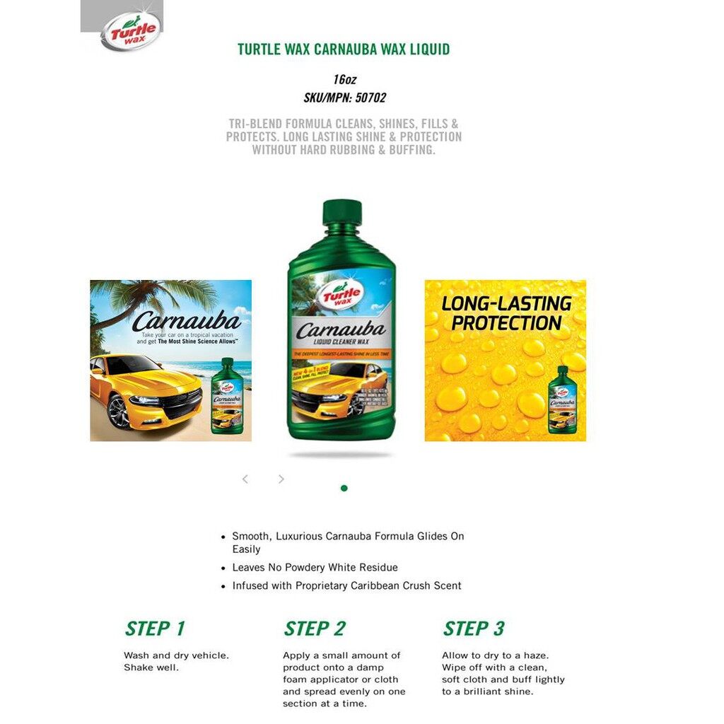 Turtle Wax Carnauba Cleaner Wax T