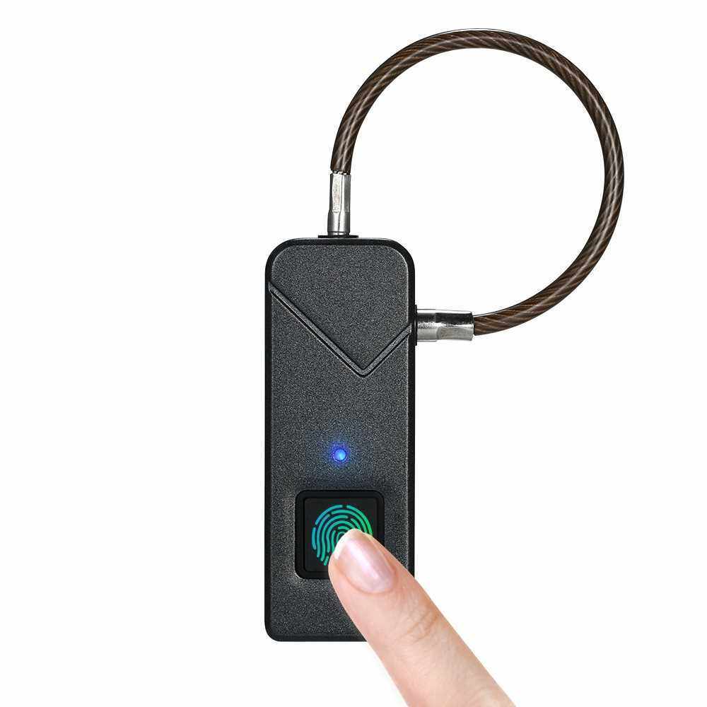 Smart Fingerprint Lock USB Rechargeable Keyless 10 Sets Fingerprints