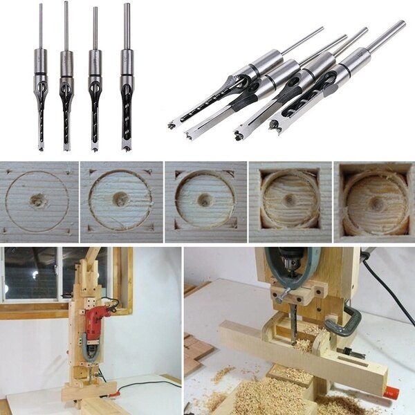 Mũi khoan lỗ vuông 6.4/8/9/5/12, 7mm HSS, mũi khoan lỗ vuông, dụng cụ chế biến gỗ đục lỗ bằng thép