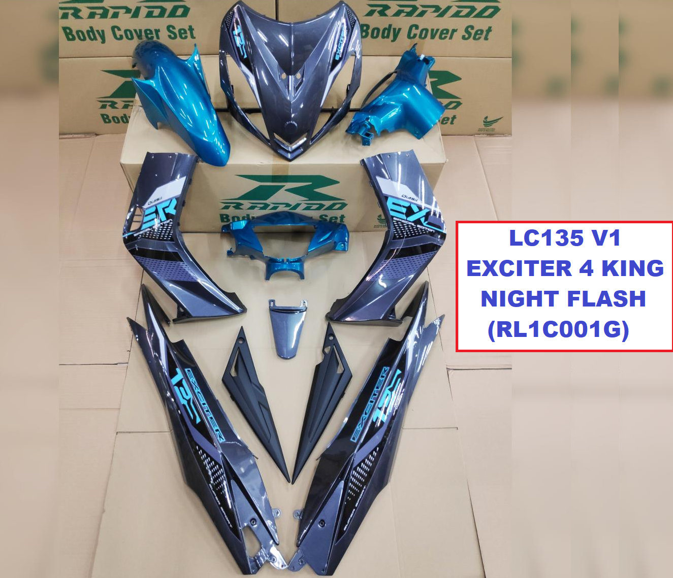 Coverset Lc V Exciter King Night Flash Rl C G Cover Set