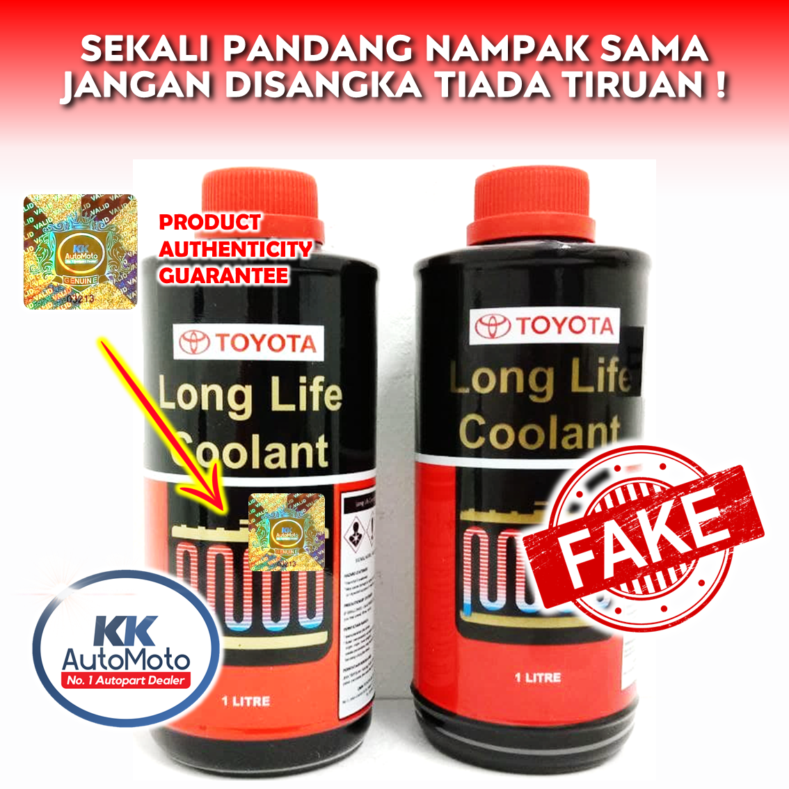 Botol Toyota Long Life Radiator Coolant L Original Umw