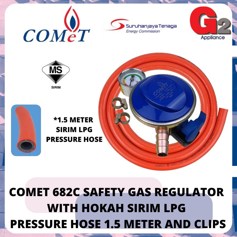 Comet C Safety Gas Regulator With Hokah Sirim Lpg Pressure Hose