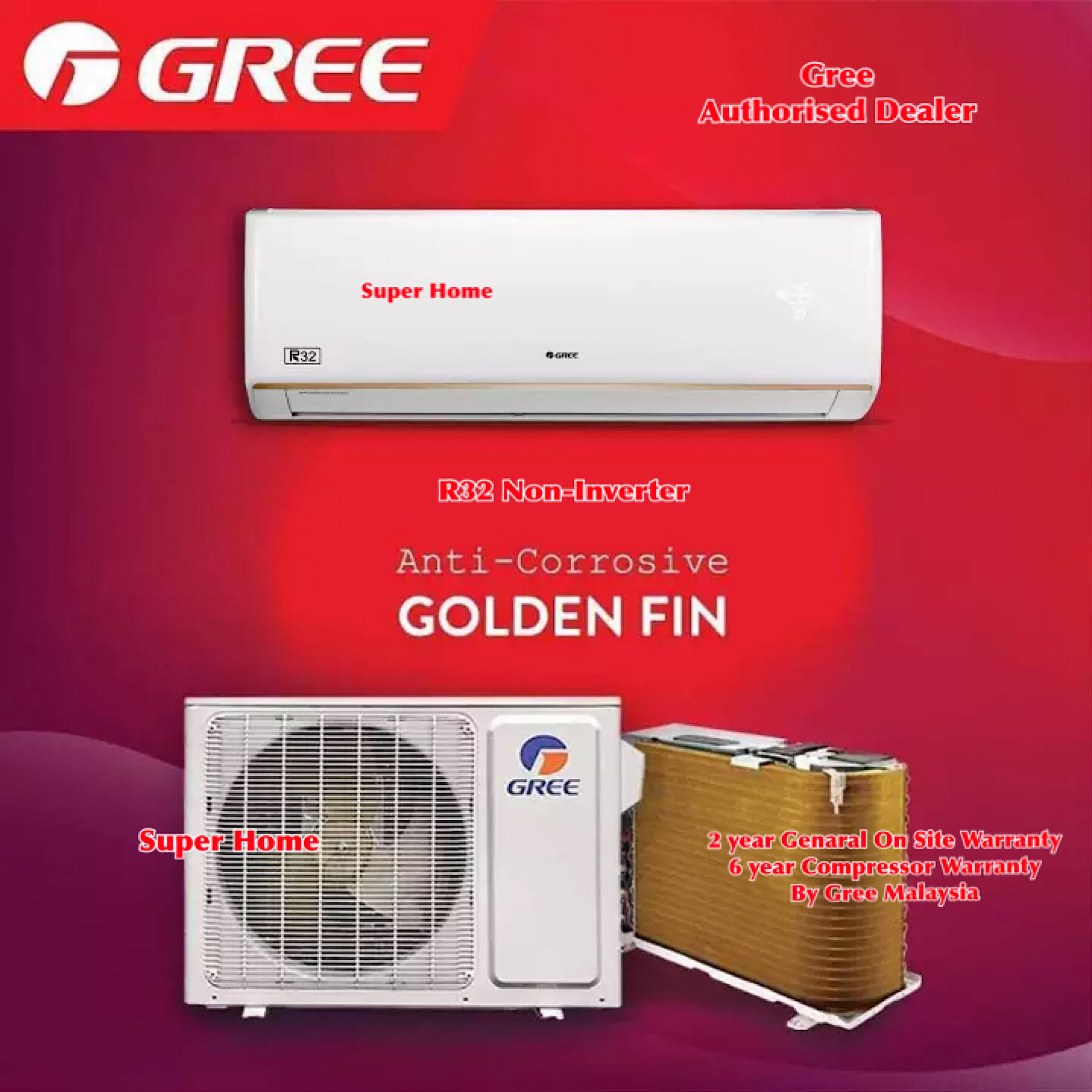 Gree 2 5hp Non Inverter Aircond R32 GWC24QE K6NNB4A I GWC24QE K6NNB4A