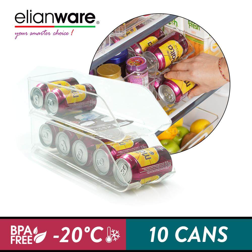 Elianware E-Concept BPA FREE Stackable Can Holder Dispenser Organizer (Holds up to 10 Cans)
