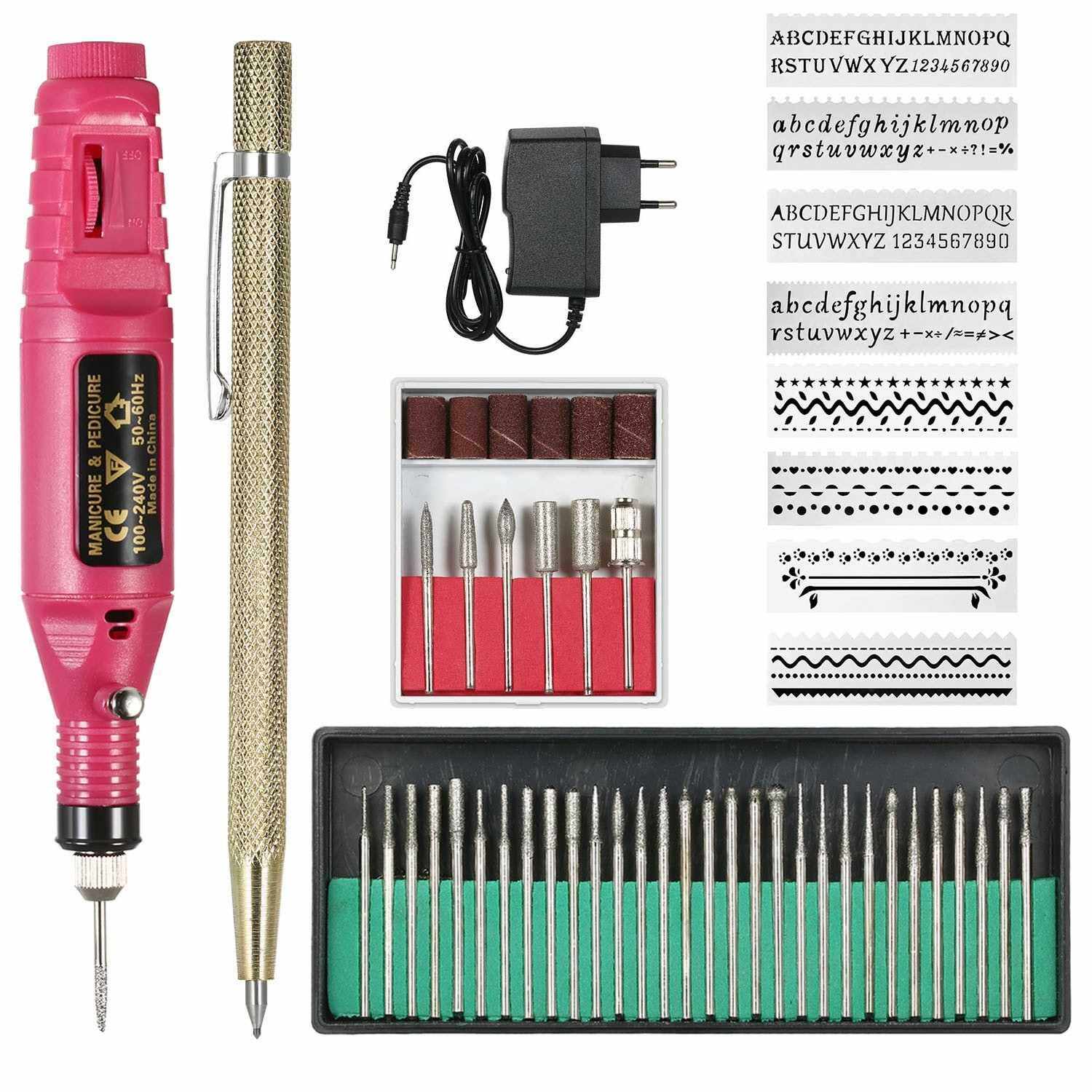 People S Choice 54pcs Electric Nail Drill Buffer Kit 220V Micro