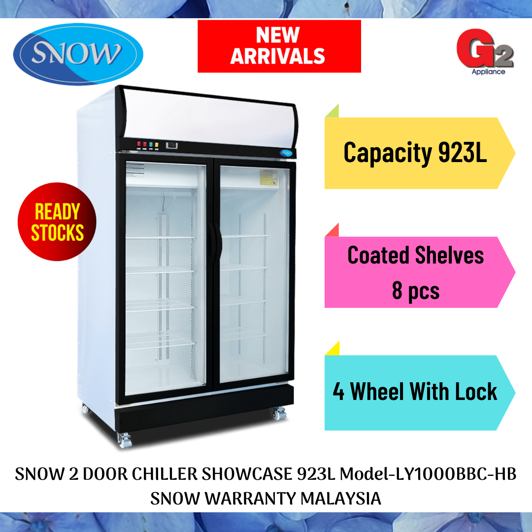 SNOW Authorised Dealer 2 DOOR CHILLER SHOWCASE 923L LY1000BBC HB