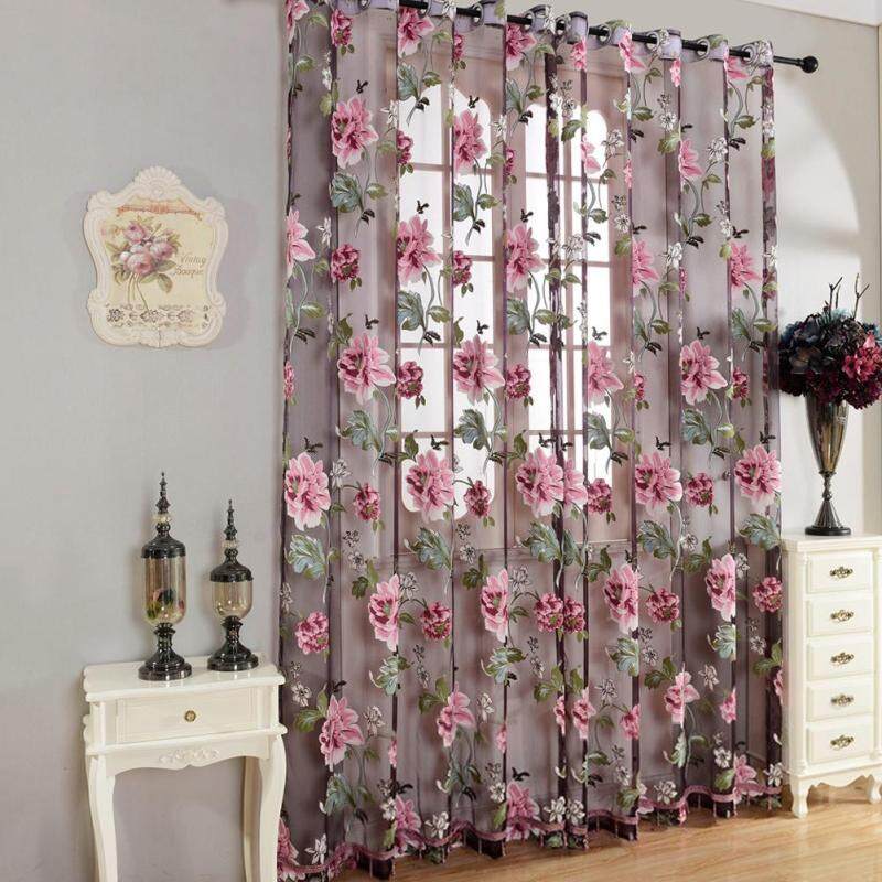 Rèm cửa sổ hình hoa mẫu đơn có hạt, dùng trong phòng ngủ, phòng khách, có nhiều kích thước để lựa chọn - INTL