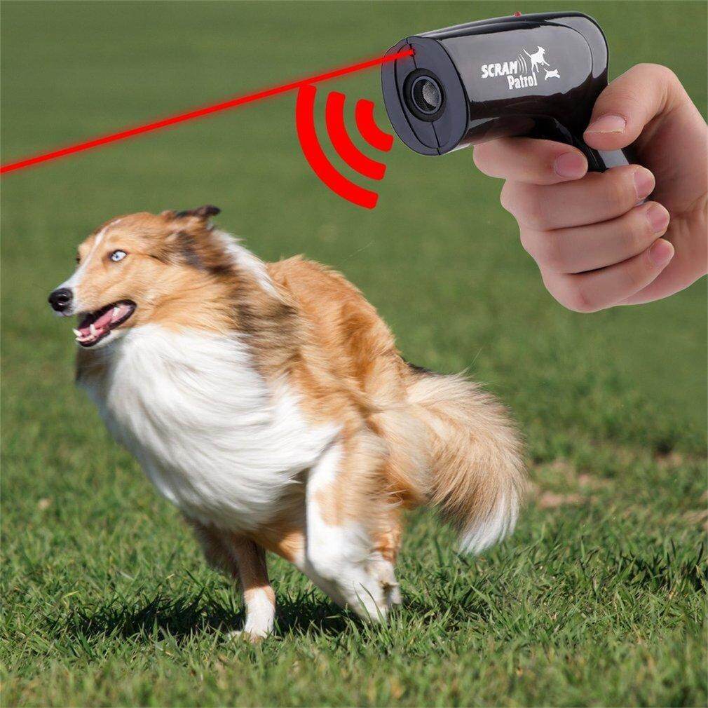 Siêu Âm Dog Cat Repeller Laser Hồng Ngoại Chaser Mini Huấn Luyện Viên Động Vật Cầm Tay Thiết Bị Kiểm Soát Dừng Sủa Thiết Bị Vật Nuôi (Đen)
