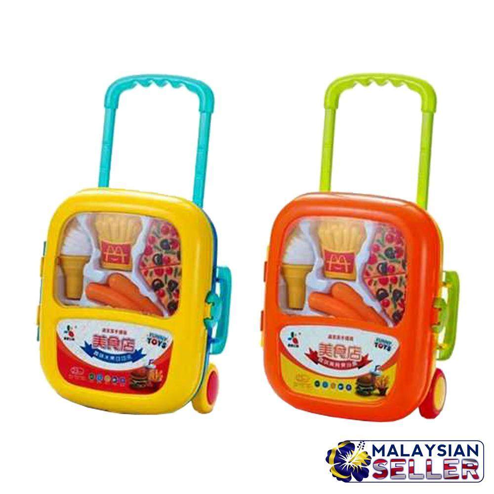 Food Lunch Box Pretend Play Toy Set With Trolley For Kids Children baby