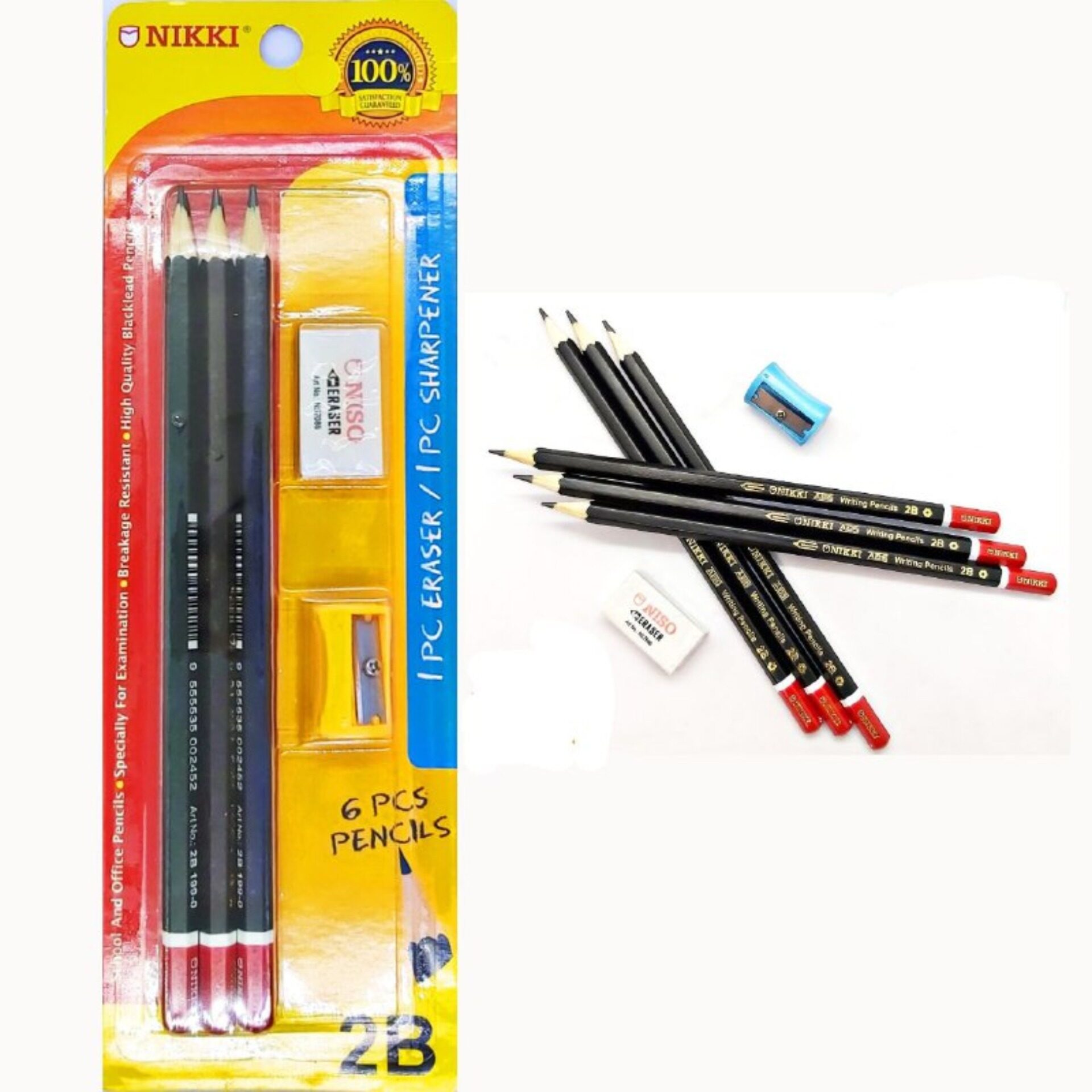 pencil and eraser and sharpener