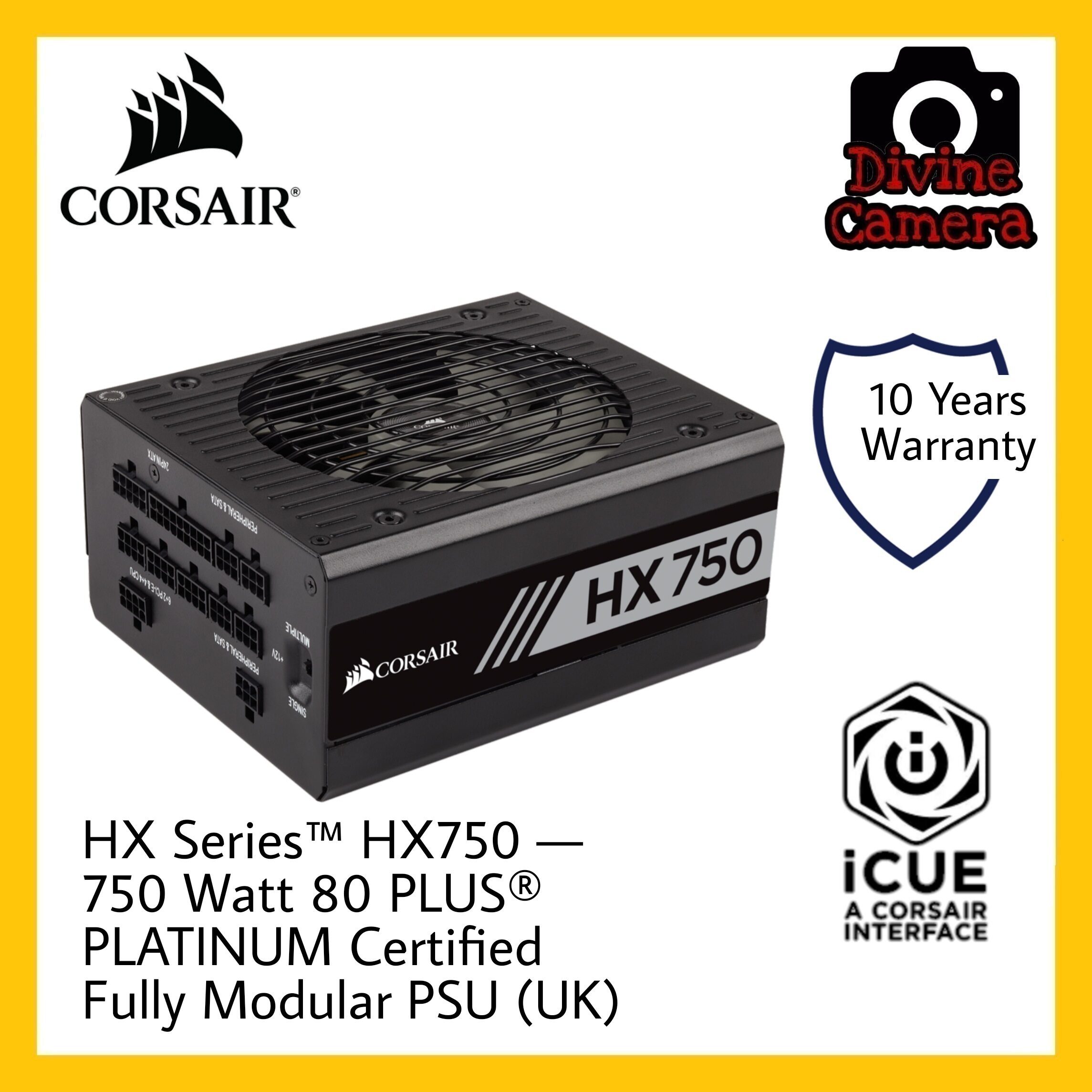 Corsair HX Series HX750 750 Watt 80 PLUS PLATINUM Certified Fully