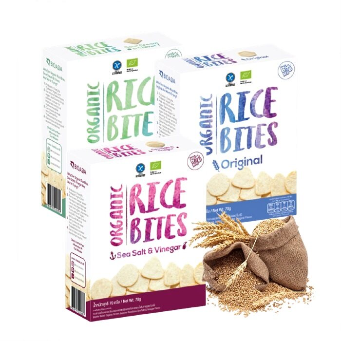 Organic Rice Bites Sour Cream Chives Organic Rice Cracker Snack