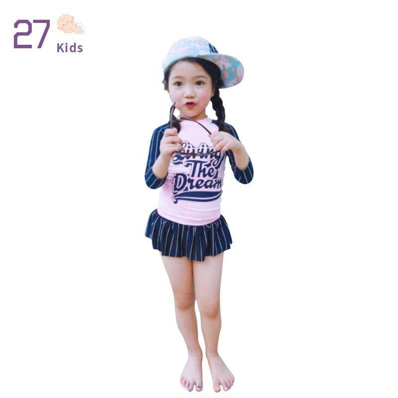 Giá bán 27 Đồ Bơi Bé Gái Trẻ Em Đồ Bơi Dài Tay Chống Nắng Dễ Thương Cho Trẻ Em + Bộ Quần Short Kiểu Váy Quần Áo Trẻ Em