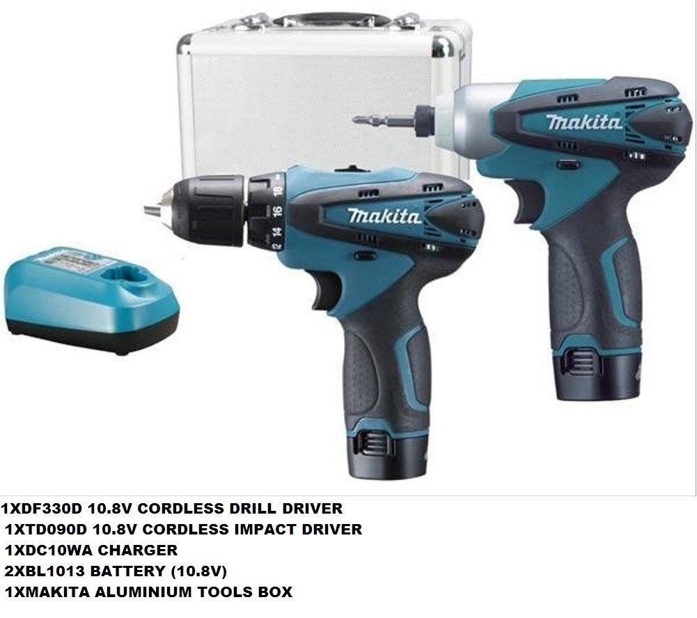 MAKITA LCT204 10.8V Cordless Combo Kit (TD090D Driver Drill & DF330D