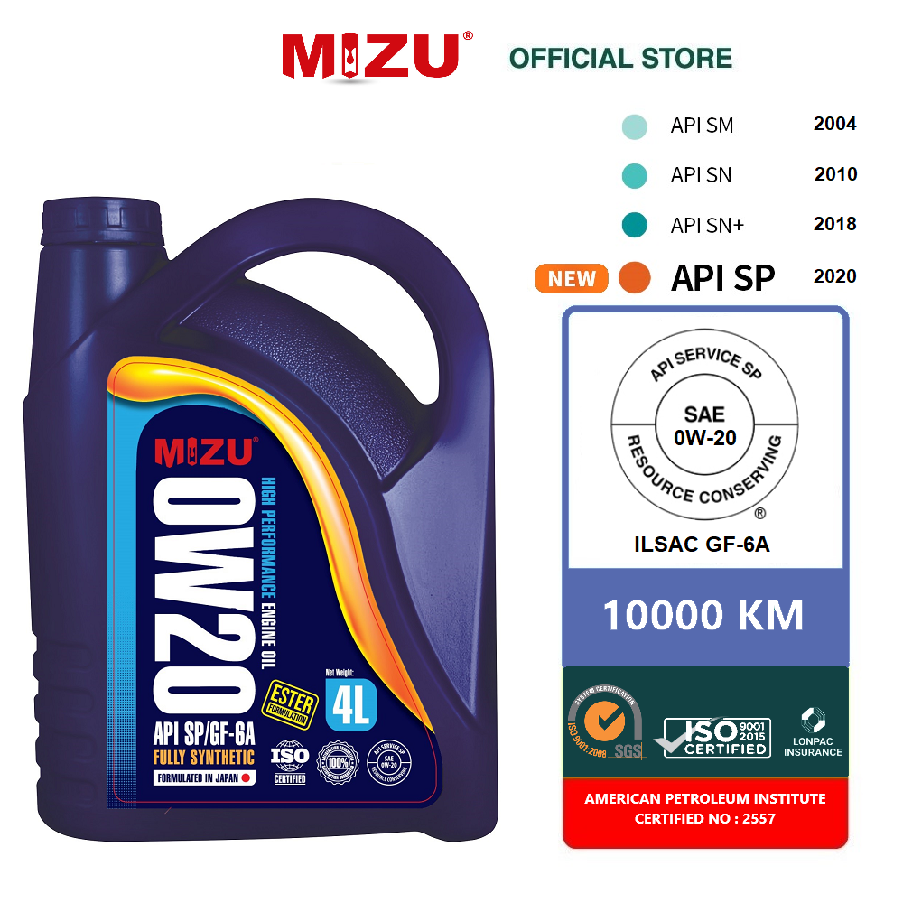 Api Sp Mizu W Ester Formulated Fully Synthetic Oil L Minyak