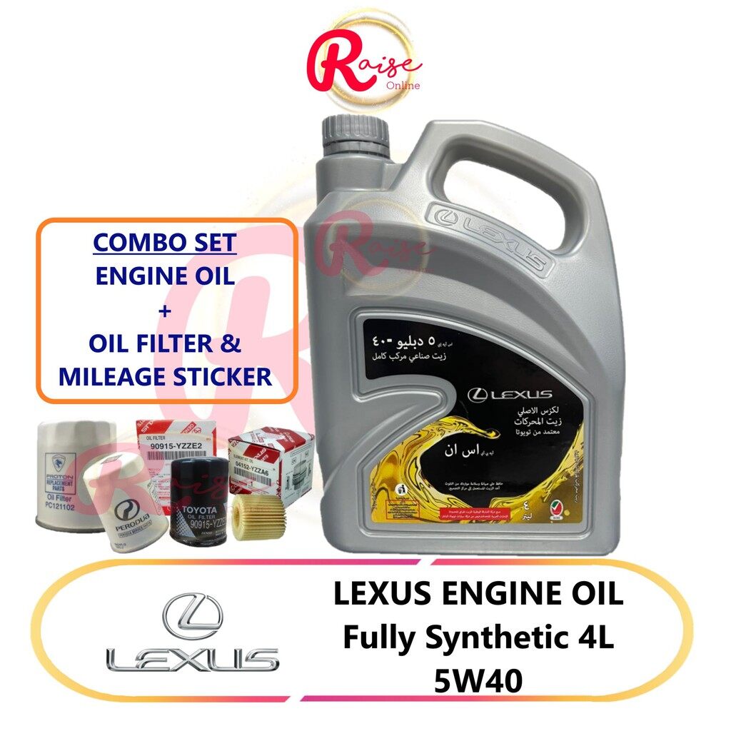 COMBO SET New Lexus 5W40 API SN Fully Synthetic Engine Oil 4L Motor