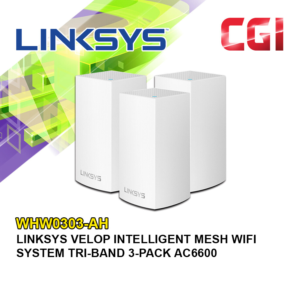 Linksys Velop Intelligent Mesh Wifi System Tri Band 3 Pack AC6600